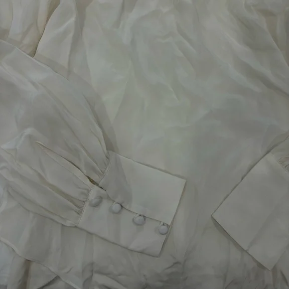 Veronica Beard Cream Blouse with Buttons - Picture 4 of 4